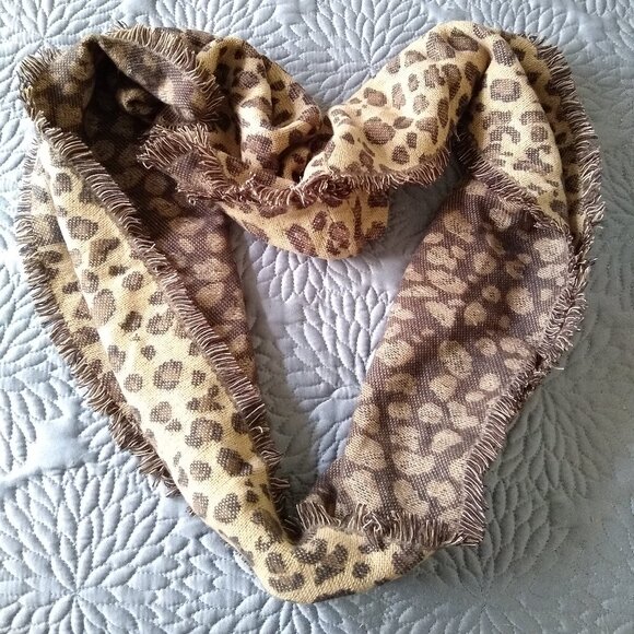 vintage y2k leopard knit infinity scarf NWOT - Picture 1 of 5